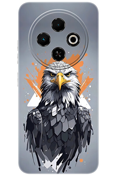 TECNO Spark 30C (KL5/KL5n) Uyumlu Kılıf Desen Baskılı Silikon Kartal STK:639 ...