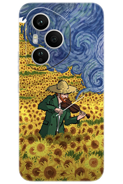 Honor 400 PRO (DNP-NX9) Compatible Sheath Pattern Silicone Sunflower Sunflower Field NGO:756 CP-0fF4Elu