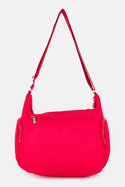 Kipling حقيبة كتف نسائية بشعار العلامة التجارية، وردي غامق