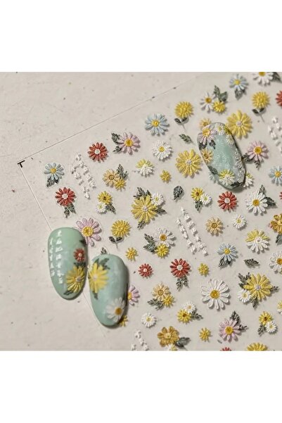 AEÇTASARIM Bahar Çiçekleri Tırnak Süsleme Stickerı, Nail Art Süslemeleri