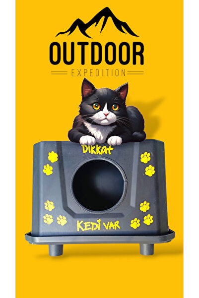 kartepe Kedi Evi Outdoor XL Yağmura Soğuğa Dayanıklı