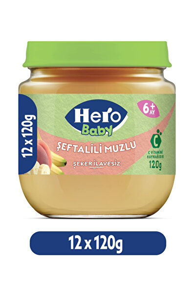 Hero Baby Şeftalili Muzlu Kavanoz Mama 120g X12