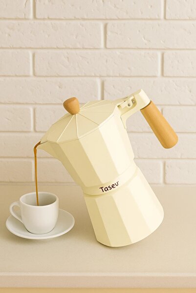 Taşev Bambum Garen Moka Pot 9 Fincan Bej