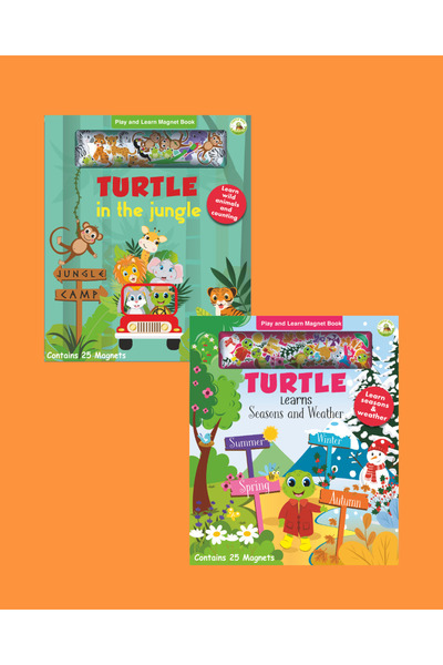 TURTLEKİDS Turtle Kids Play and Learn Magnet Book Series 2 (Jungle-Seasons&Weather)