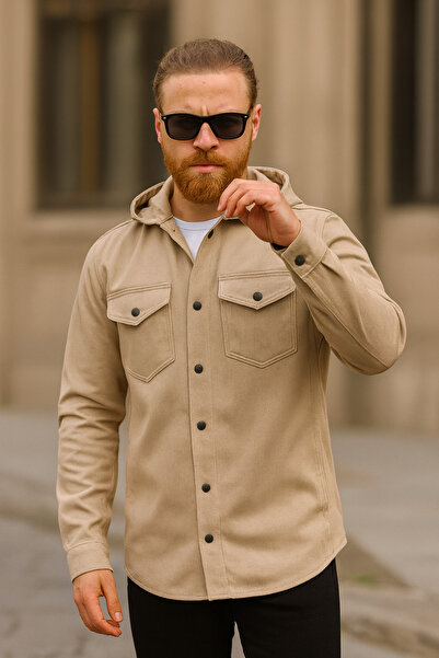 Pobudo Mink Color Hooded Denim Jacket