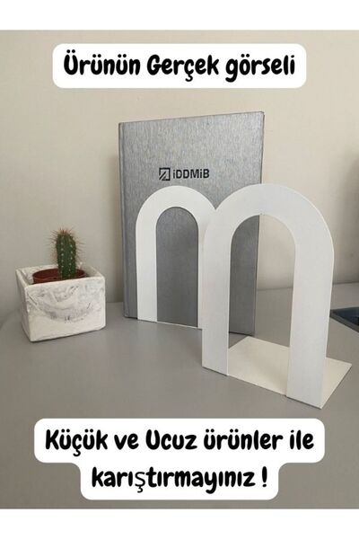 Grassi BÜYÜK 2'li Beyaz Metal Kitap Tutucu (2 Lİ SET)
