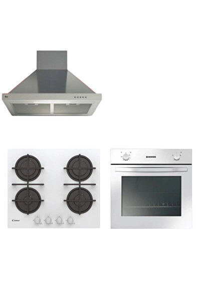 Hoover & Candy Nerotta Ankastre Set ( HON100W Fırın+ CVG6WW Ocak + HCH6MXTK Davlumbaz)