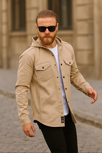 Pobudo Mink Color Hooded Denim Jacket