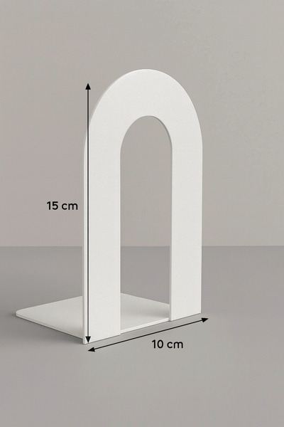 Grassi BÜYÜK 2'li Beyaz Metal Kitap Tutucu (2 Lİ SET)