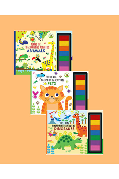 TURTLEKİDS Seria de activități cu amprentă digitală Turtle Kids 3 piese (Anim...