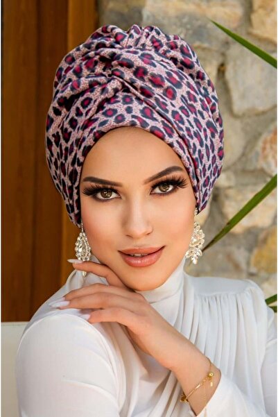 Aişe tesettür Μπονέ Λεοπάρ Λεπτομερής Στριφτή Μπονέ