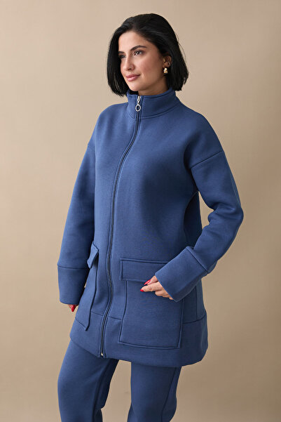 InStyle İki Cepli Fermuarlı Takım Mavi