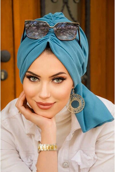 Aişe tesettür İndigo Tokalı Bone