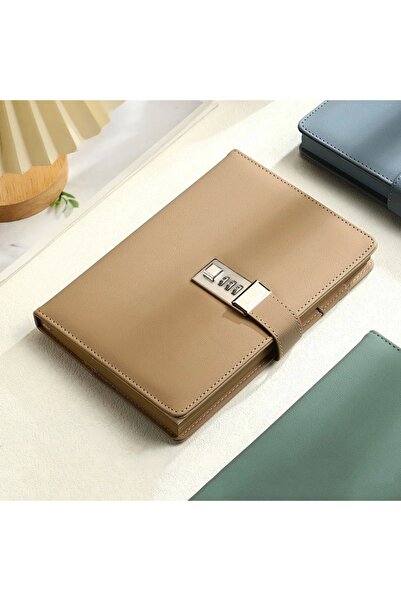 Evistro Kilitli Ajanda Günlük Not Defteri Notebook Açık Kahverengi İthal Ürün