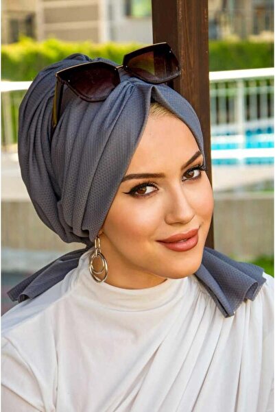 Aişe tesettür Gri Tokalı Bone