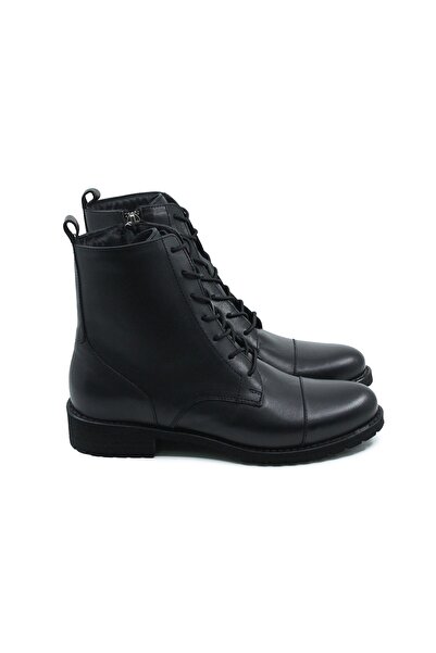 Gusse Kadın Siyah Hakiki Deri Bot
