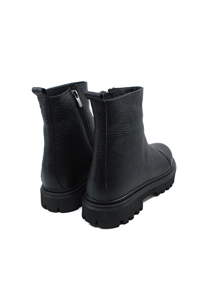 Gusse Kadın Siyah Hakiki Deri Bot