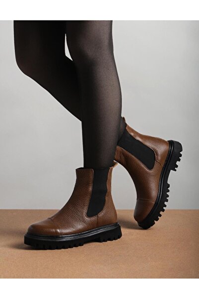 Gusse Kadın Ceviz Hakiki Deri Bot