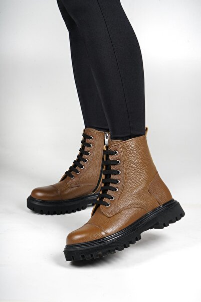 Gusse Kadın Ceviz Hakiki Deri Bot