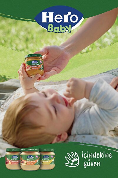 Hero Baby Muzlu Bisküvili Muhallebi Kavanoz Mama 120g X 12 (1440G)