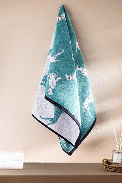 Madame Coco New Season Dalmatien Yarn Dyed Face Towel - Water Green - 50X85 cm - Su
