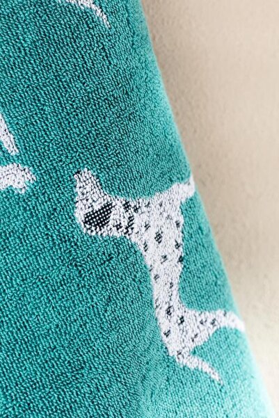Madame Coco New Season Dalmatien Yarn Dyed Face Towel - Water Green - 50X85 cm - Su