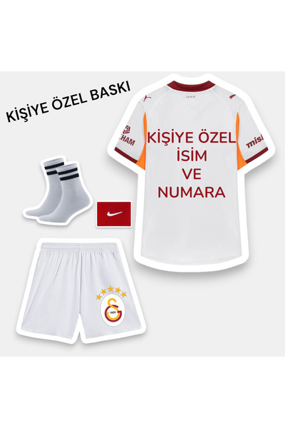 Quaxram Kişiye Özel Baskılı Gâlatâsaray V YAKA 25-26 Sezon 4 PARCA Çocuk Futb...