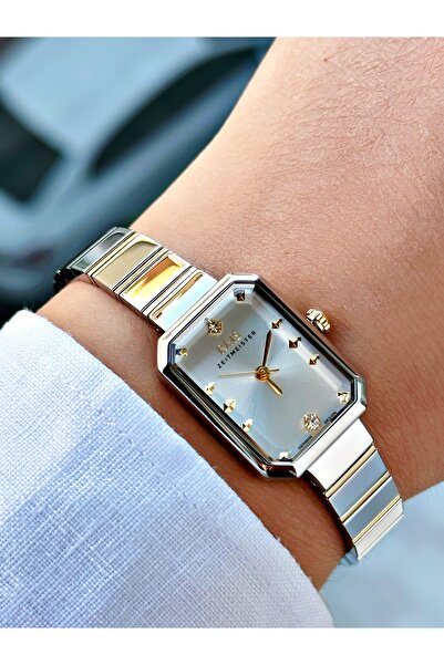 Romanson Special Design Steel Band Steel Case Silver-Gold Color Women Wristwatch 2050.03Mr