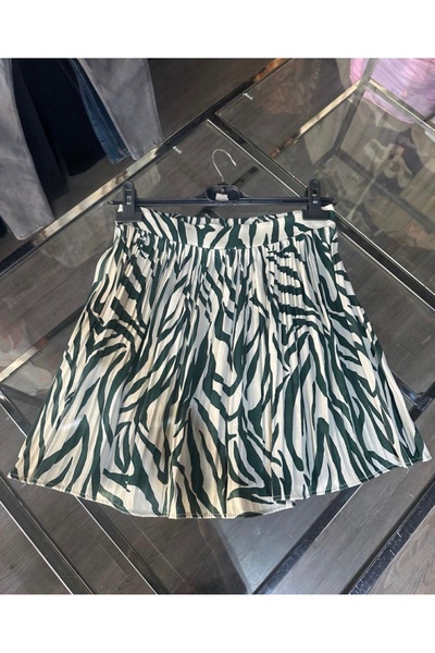 MODEL Kadın Desenli Pileli Mini Etek