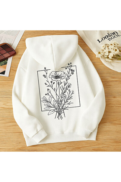 CLASSY.MODA Γυναικείο φούτερ με κουκούλα και τσέπες καγκουρό, oversize, με λο...