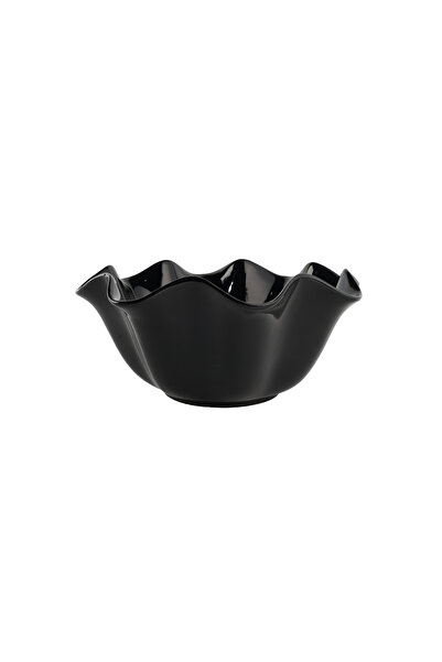 SQUALO Elegant Round Rose-Shaped Porcelain Bowl with Modern Design - Black 31x31x13.8 cm