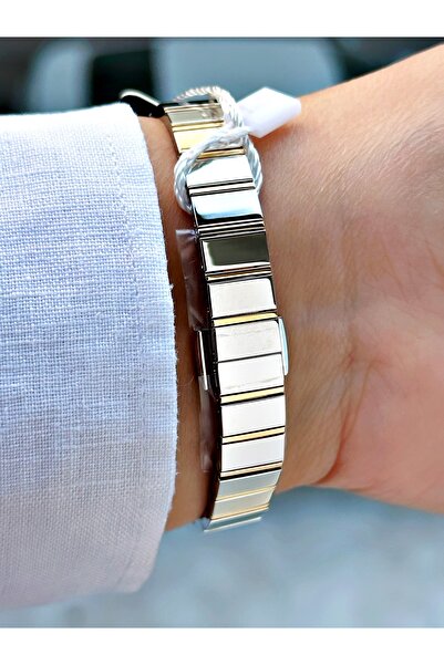 Romanson Special Design Steel Band Steel Case Silver-Gold Color Women Wristwatch 2050.03Mr