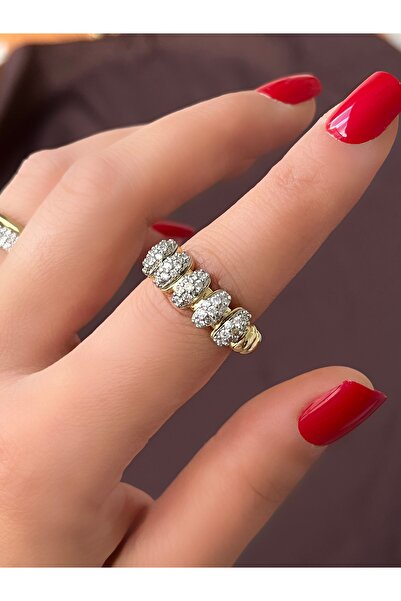 Twinssis Accessories خاتم لاينيا مرصع بالأحجار قابل للتعديل