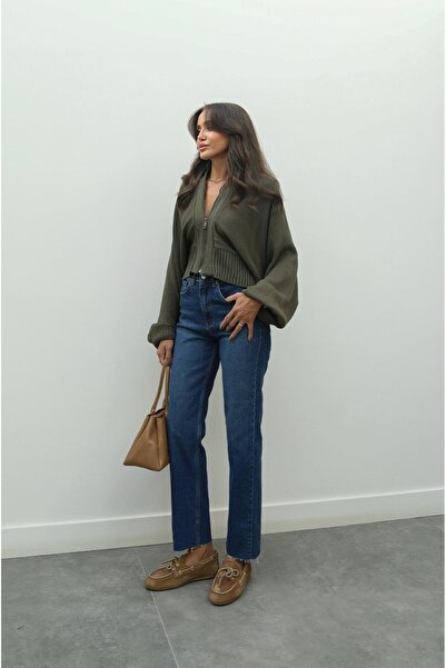 Havoş Μπλε Navy Boy Fit Cut Leg Jean