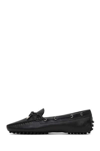 Derimod Women's Black Tasseled Leather Loafer 25Afd290618