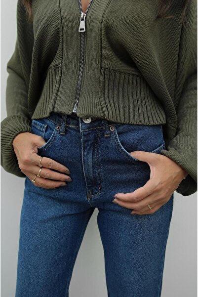 Havoş Navy Blue Length Fit Cut-Out Leg Jeans