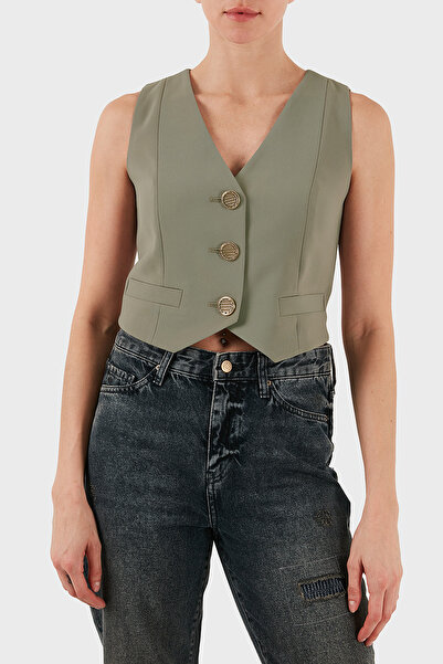 Armani Exchange Regular Fit V-Neck Buttoned Vest Vest Xw001279 Af16148 U6242