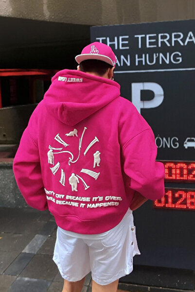 CLASSY.MODA Φούτερ με κουκούλα Unisex με 3 κλωστές με τσέπες καγκουρό, με στά...