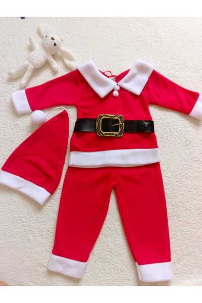 Bilge Trend Boys' Christmas Santa Claus Themed, Belted, 3-Piece Winter Fleece Suit