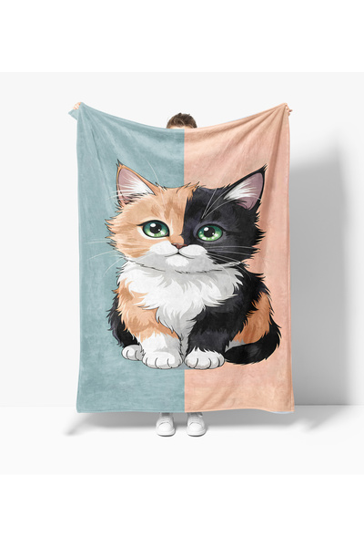 Erays Home Cute Cat Kitty Fleece Tv Blanket Polar Soft Blanket