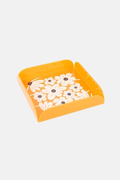Catherine Malandrino Flower Print Acrylic Tray, Multicolor