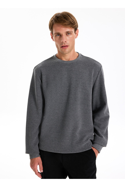 Jeep Bisiklet Yaka Düz Antrasit Erkek Sweatshırt J5WM-SWT7221