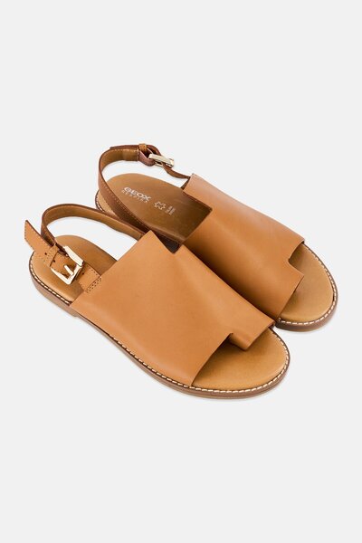 Geox Women D Naileen Adjustable Buckle Sandal, Tan