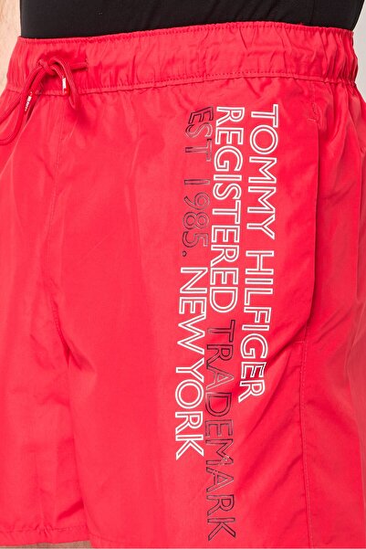 Tommy Hilfiger Men Graphic Print Board Shorts, Red