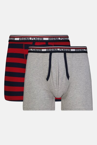 Original Penguin Men 2Pcs Stripe Boxer Brief, Multicolor