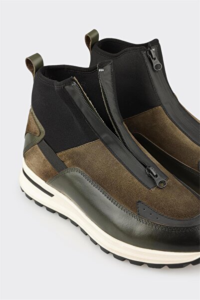 Elle Shoes Haki Deri Erkek Spor Bot