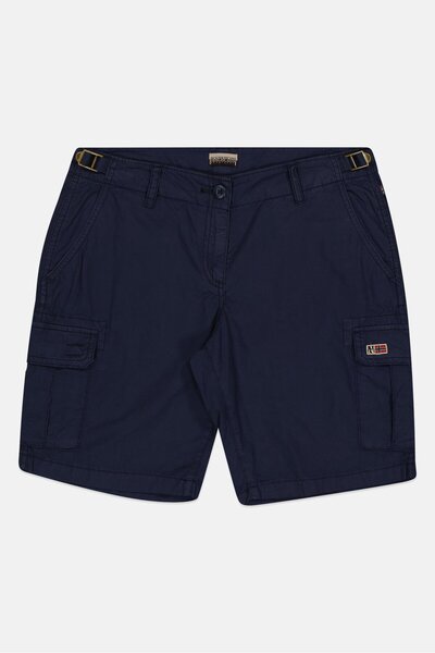 Napapijri Women Regular Fit Embroidered Logo Basic Shorts, Navy
