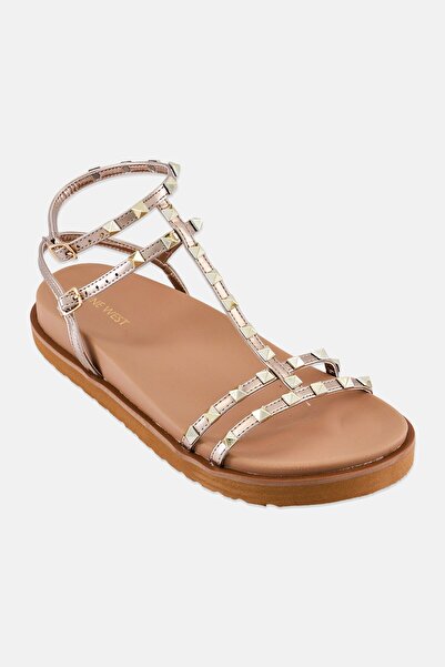 Nine West Women Tevr 3fx Adjustable Buckle Sandals, Gold