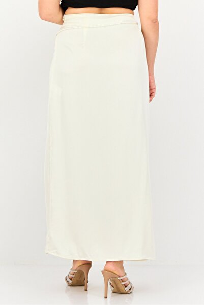 Reserved Women Solid Maxi Skirt, Cream