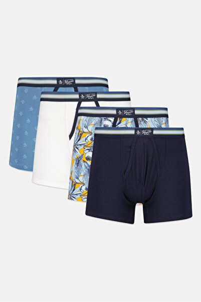 Original Penguin Men 4 Pcs Brand Logo Pull On Boxer Briefs, Multicolor